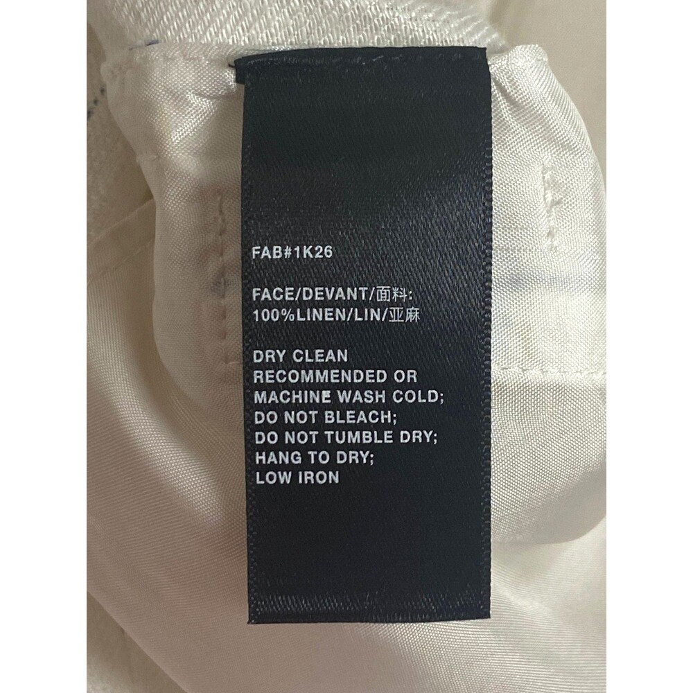 Lafayette 148 Dalton Pinstripe 100% Linen Wide Leg Pants Size 6 Off White Blue - Picture 11 of 16